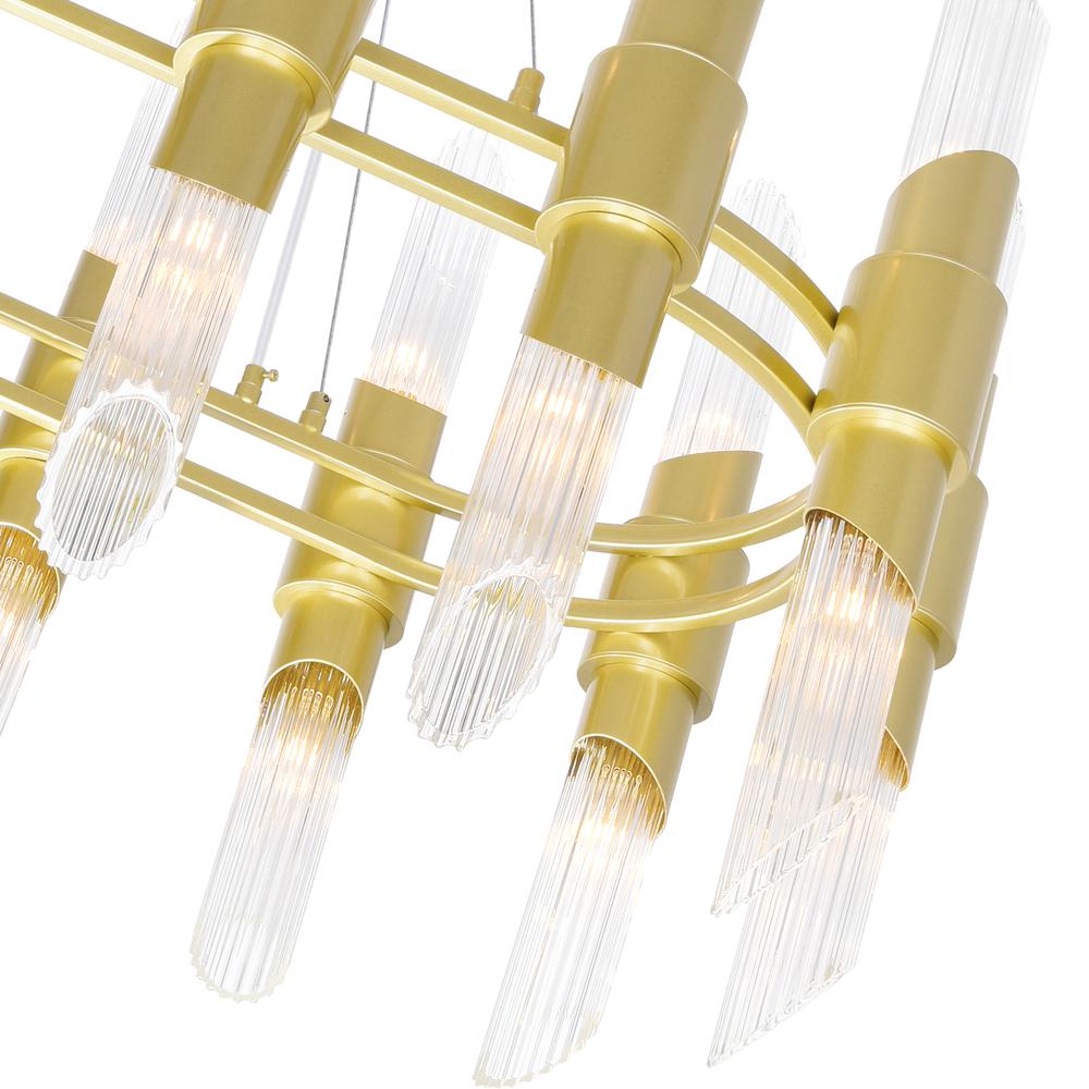 Croissant 28 Light Chandelier With Satin Gold Finish. Picture 4