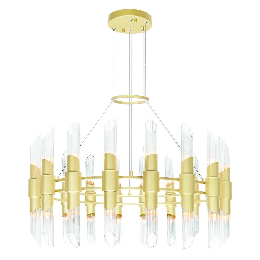 Croissant 36 Light Chandelier With Satin Gold Finish. Picture 1