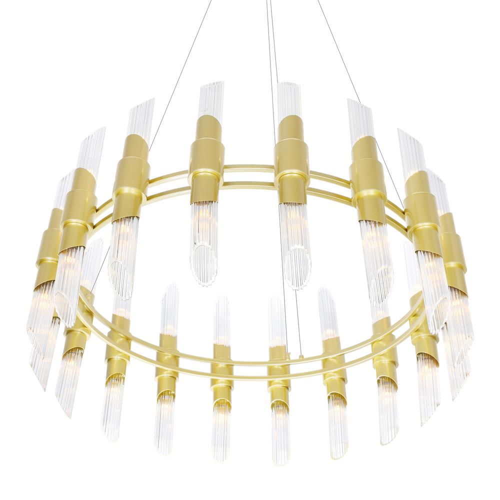 Croissant 36 Light Chandelier With Satin Gold Finish. Picture 2
