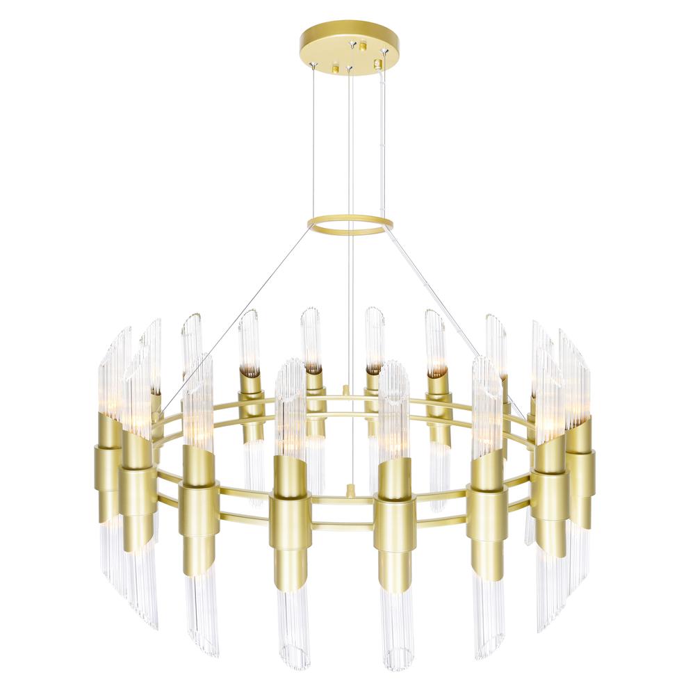 Croissant 36 Light Chandelier With Satin Gold Finish. Picture 3