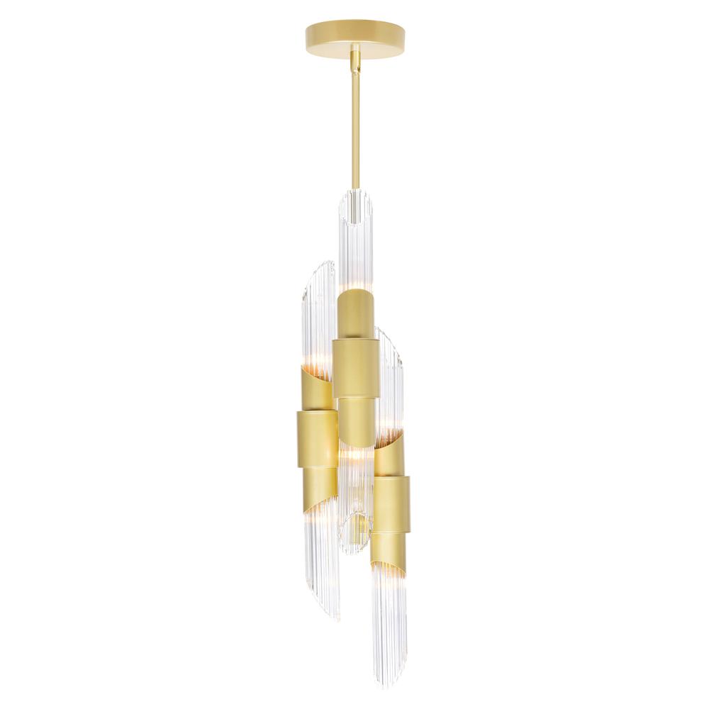 Croissant 6 Light Pendant With Satin Gold Finish. Picture 2