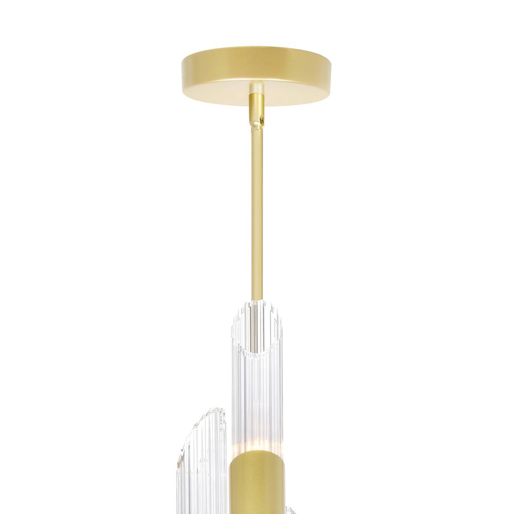Croissant 6 Light Pendant With Satin Gold Finish. Picture 5