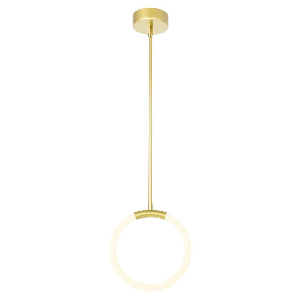 Hoops 1 Light LED Pendant With Satin Gold Finish. Picture 1