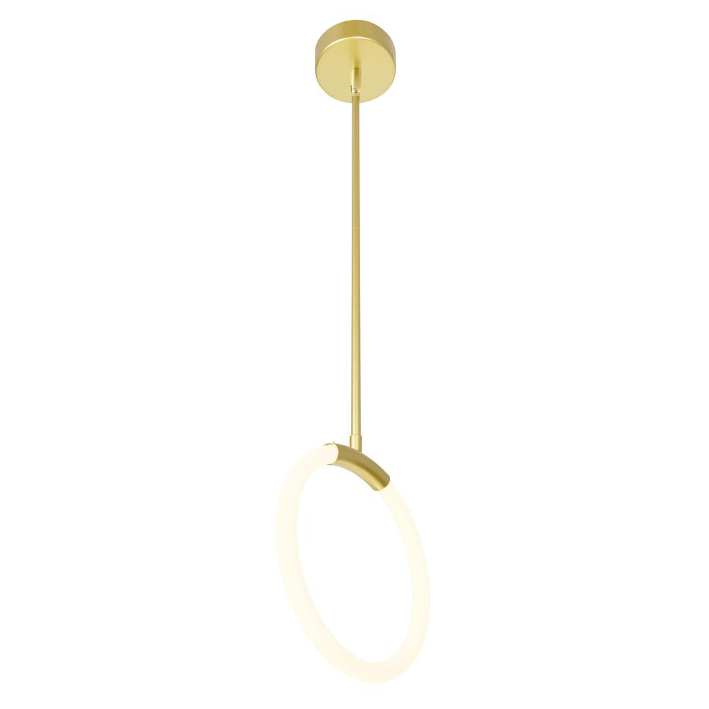 Hoops 1 Light LED Pendant With Satin Gold Finish. Picture 2