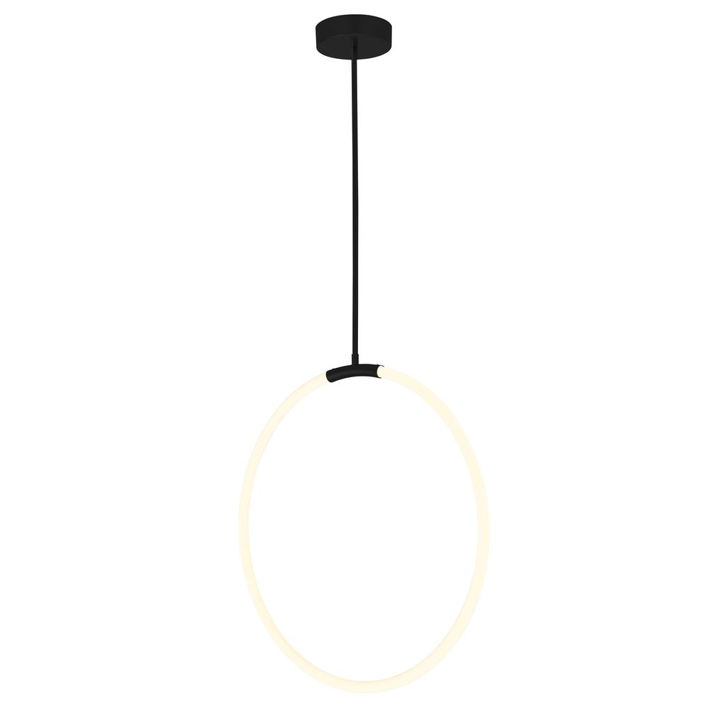 Hoops 1 Light LED Chandelier With Black Finish. Picture 2