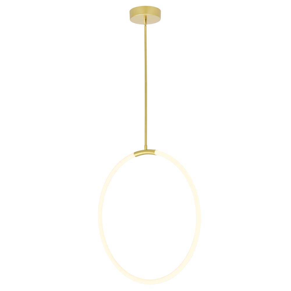 Hoops 1 Light LED Chandelier With Satin Gold Finish. Picture 2