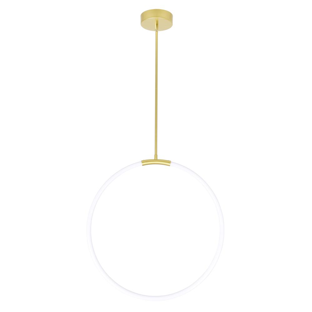 Hoops 1 Light LED Chandelier With Satin Gold Finish. Picture 6