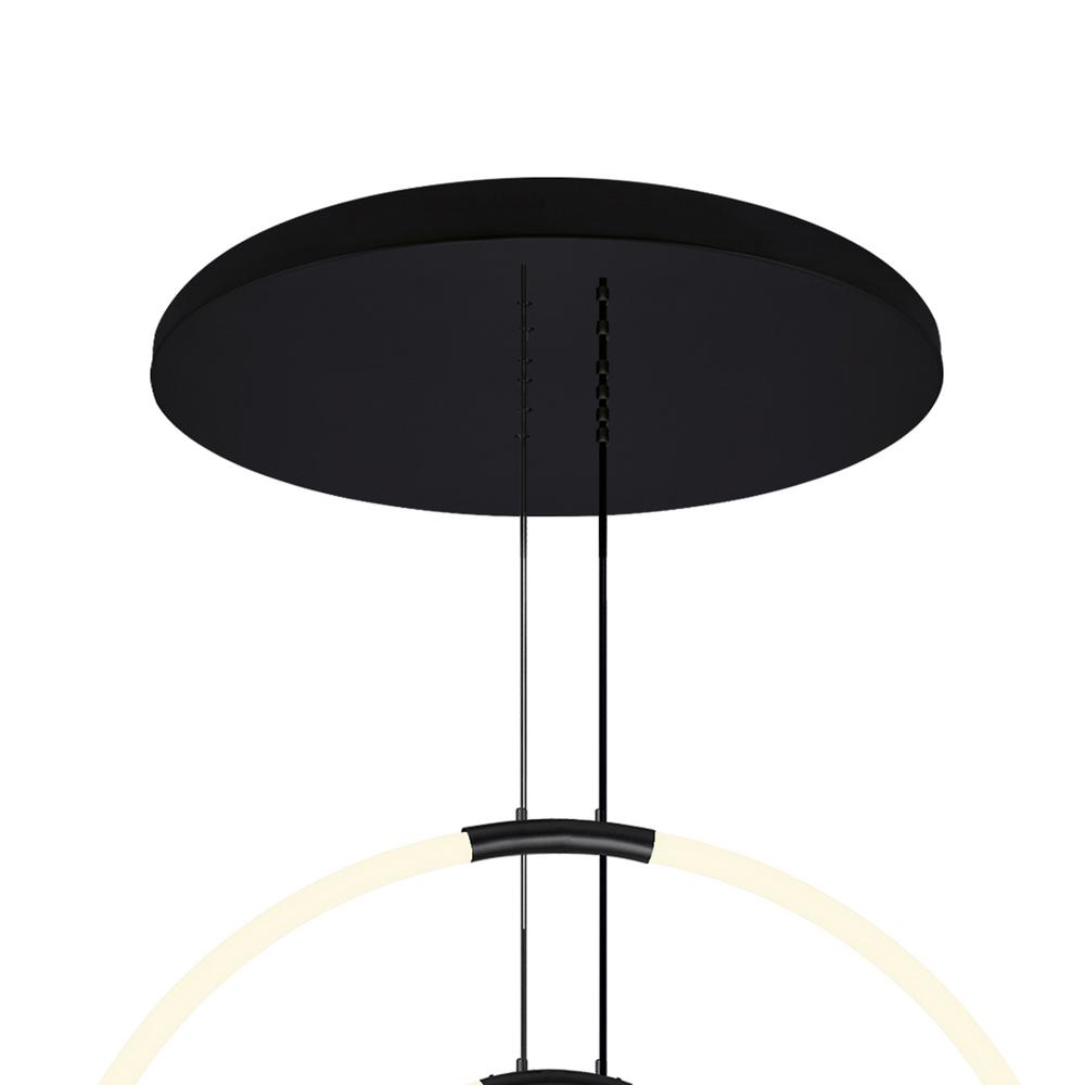 Hoops 6 Light LED Chandelier With Black Finish. Picture 4