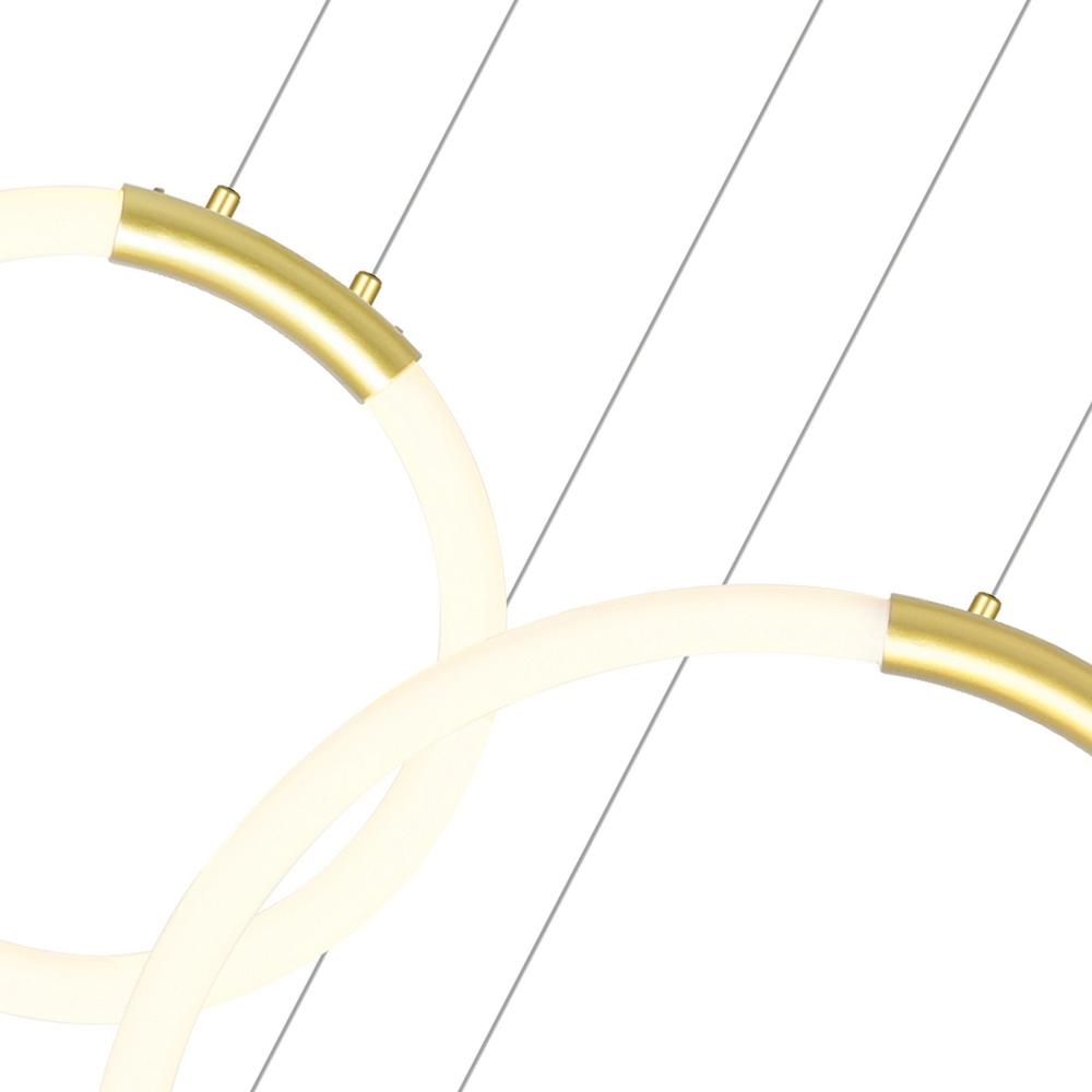 Hoops 6 Light LED Chandelier With Satin Gold Finish. Picture 3