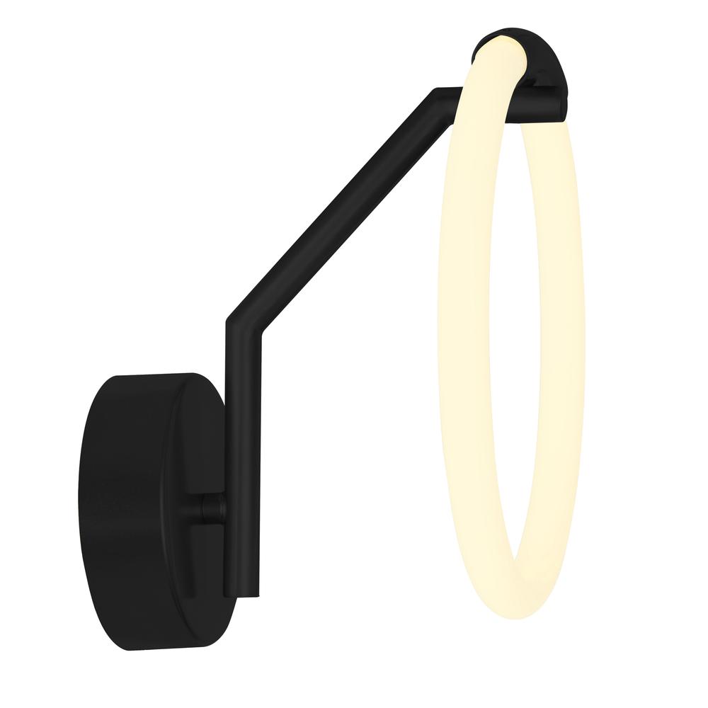 Hoops 1 Light LED Wall Sconce With Black Finish. Picture 2