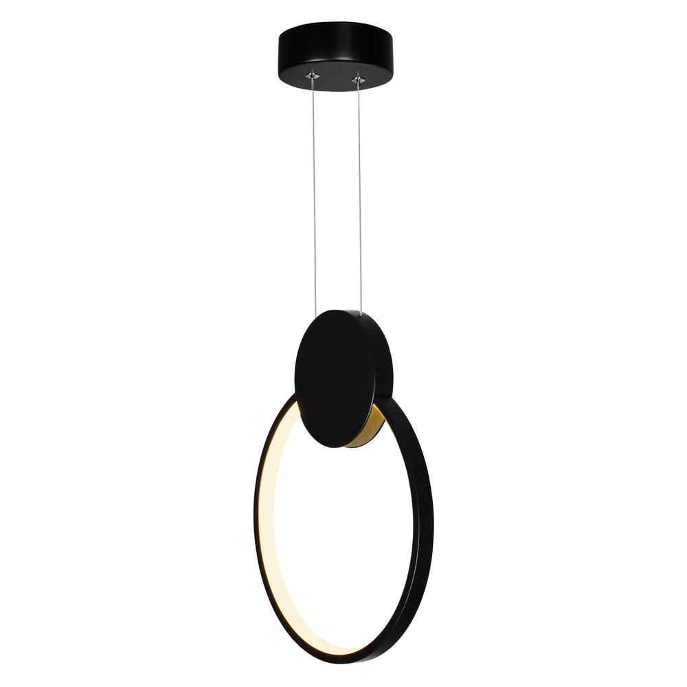 Pulley 10 in LED Black Mini Pendant. Picture 2