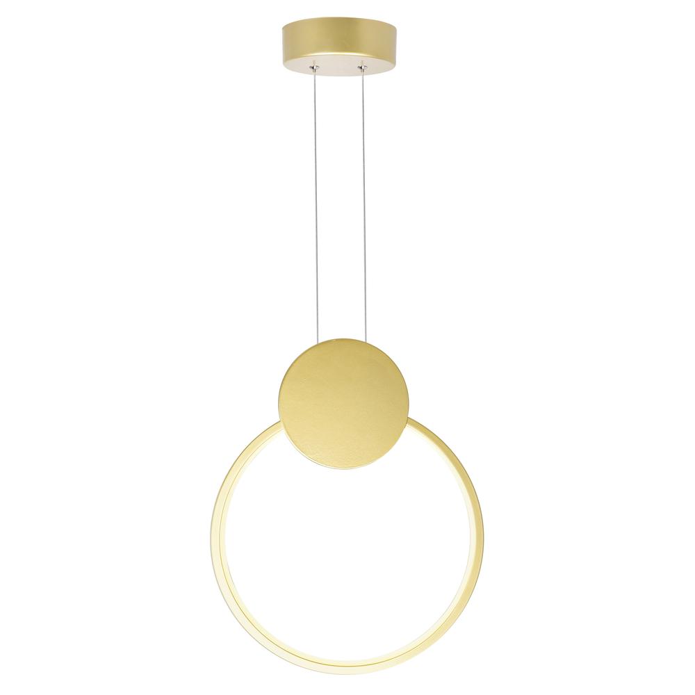Pulley 10 in LED Satin Gold Mini Pendant. Picture 4