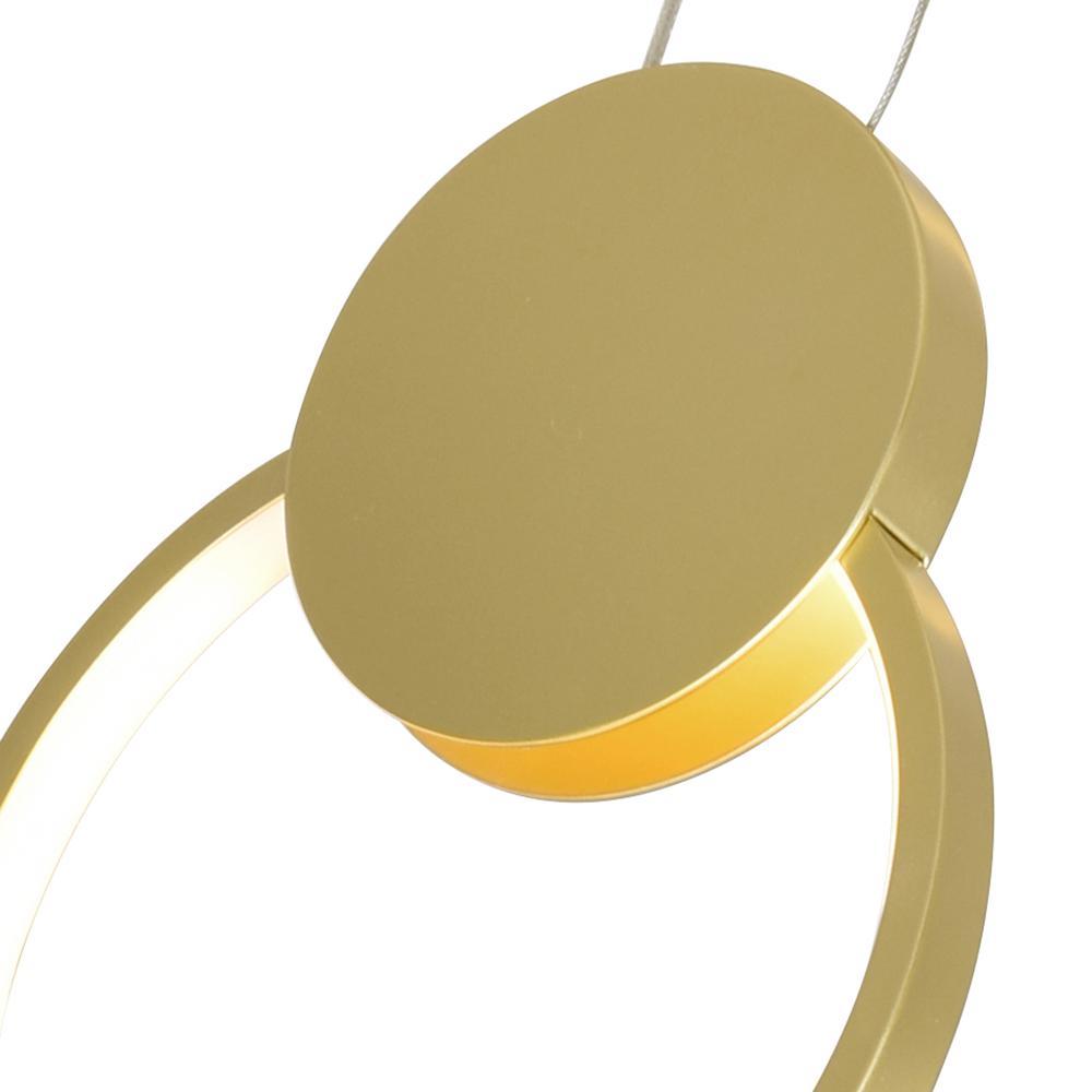 Pulley 10 in LED Satin Gold Mini Pendant. Picture 5