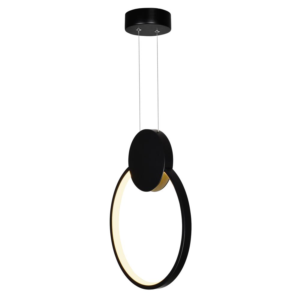 Pulley 12 in LED Black Mini Pendant. Picture 2