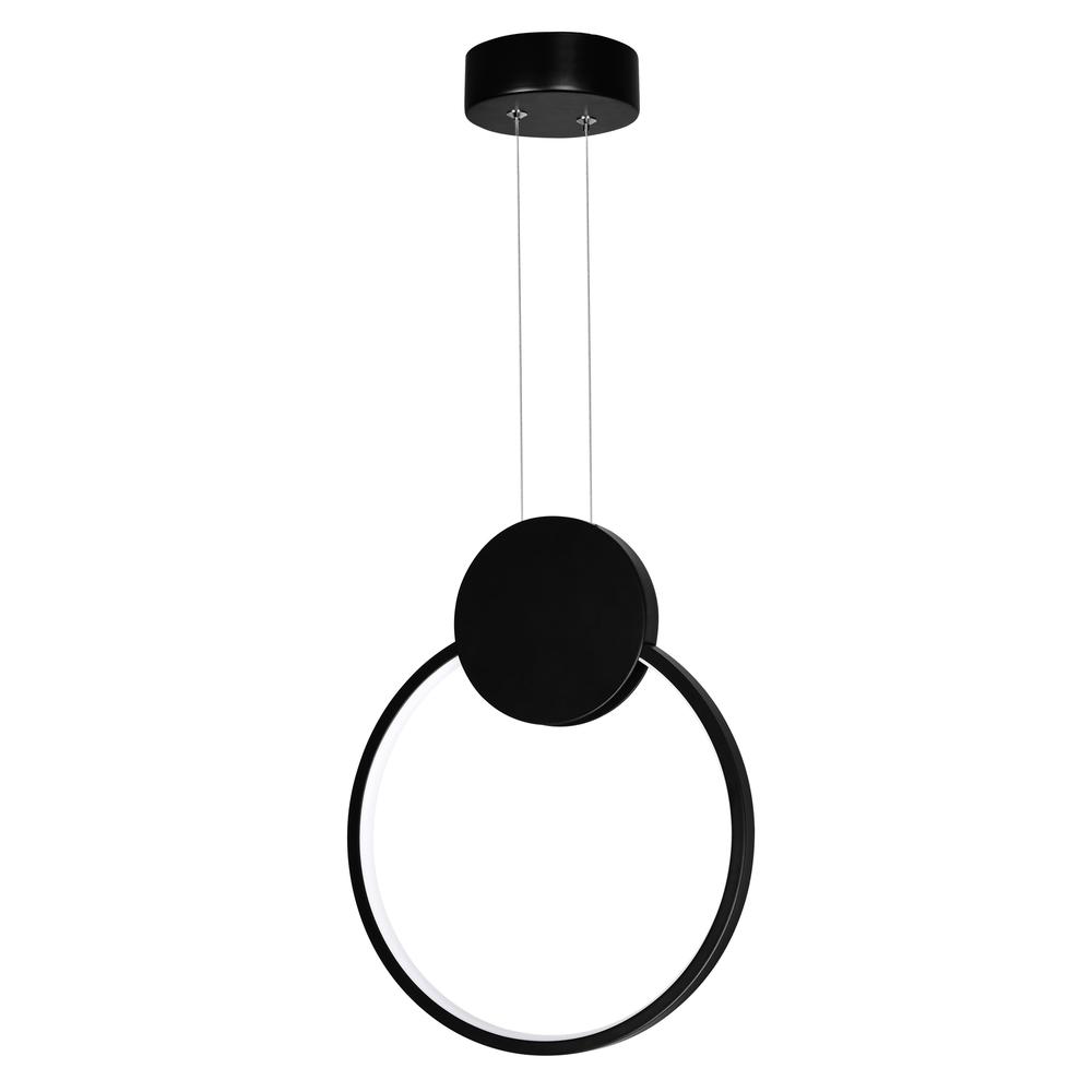 Pulley 12 in LED Black Mini Pendant. Picture 5