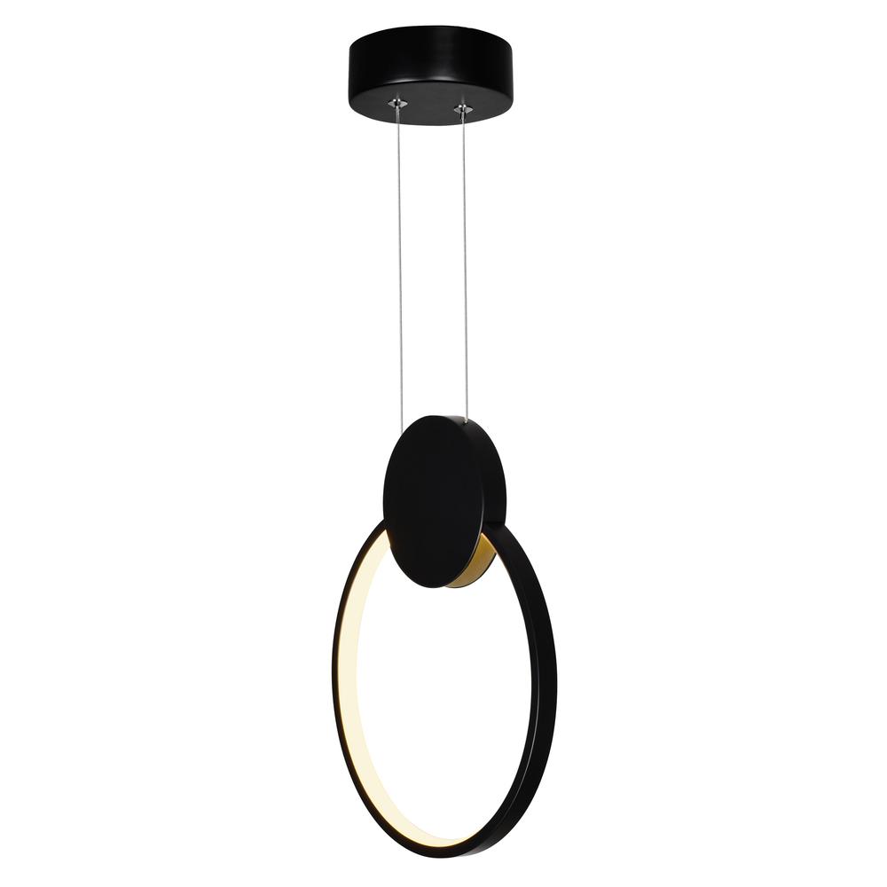 Pulley 8 in LED Black Mini Pendant. Picture 2
