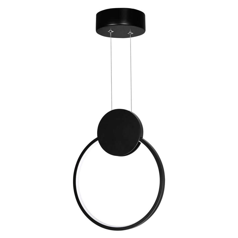 Pulley 8 in LED Black Mini Pendant. Picture 5