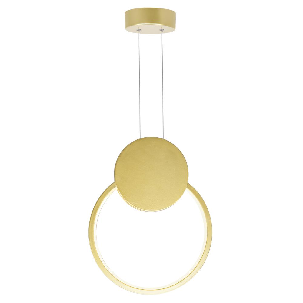 Pulley 8 in LED Satin Gold Mini Pendant. Picture 2