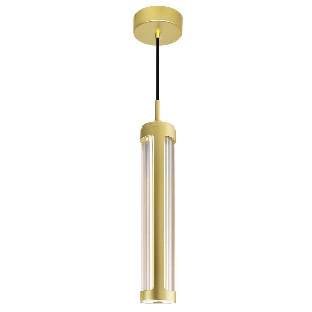 Neva 3 in LED Integrated Satin Gold Pendant. Picture 1