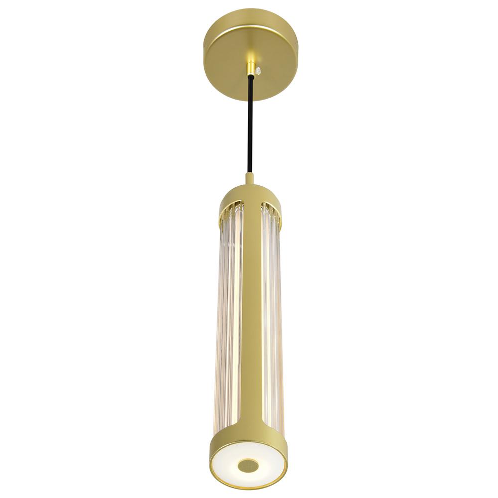 Neva 3 in LED Integrated Satin Gold Pendant. Picture 2