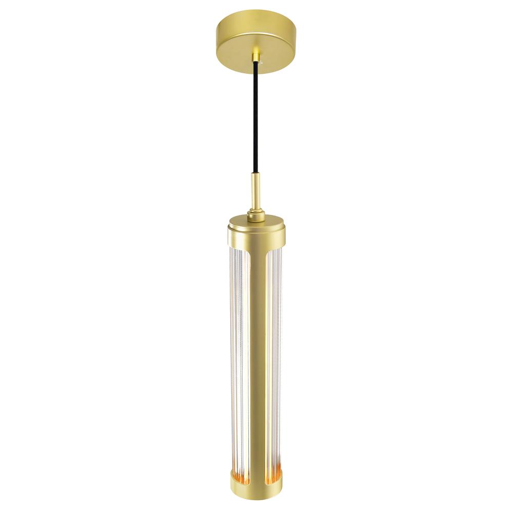 Neva 3 in LED Integrated Satin Gold Pendant. Picture 3