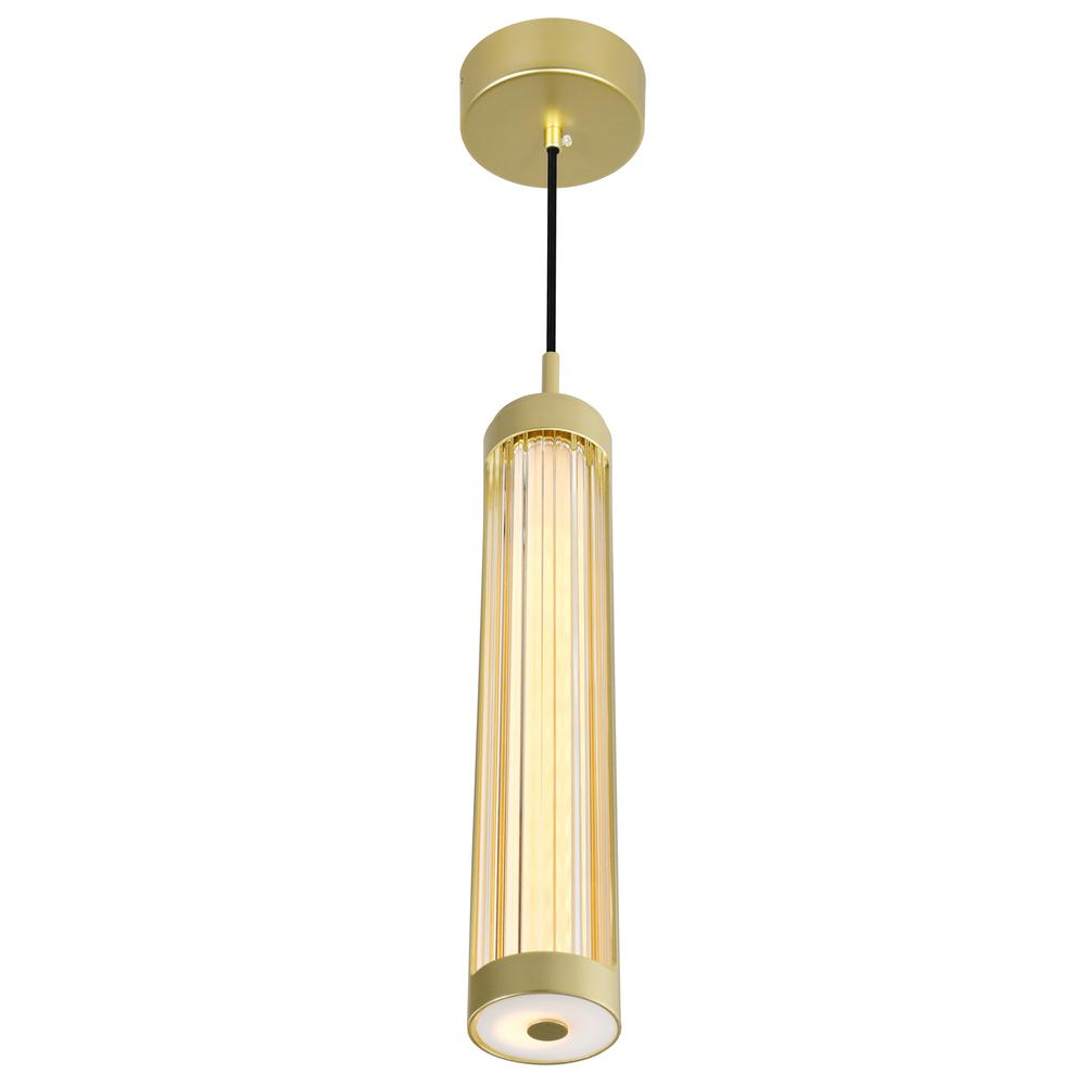 Neva 3 in LED Integrated Satin Gold Pendant. Picture 4