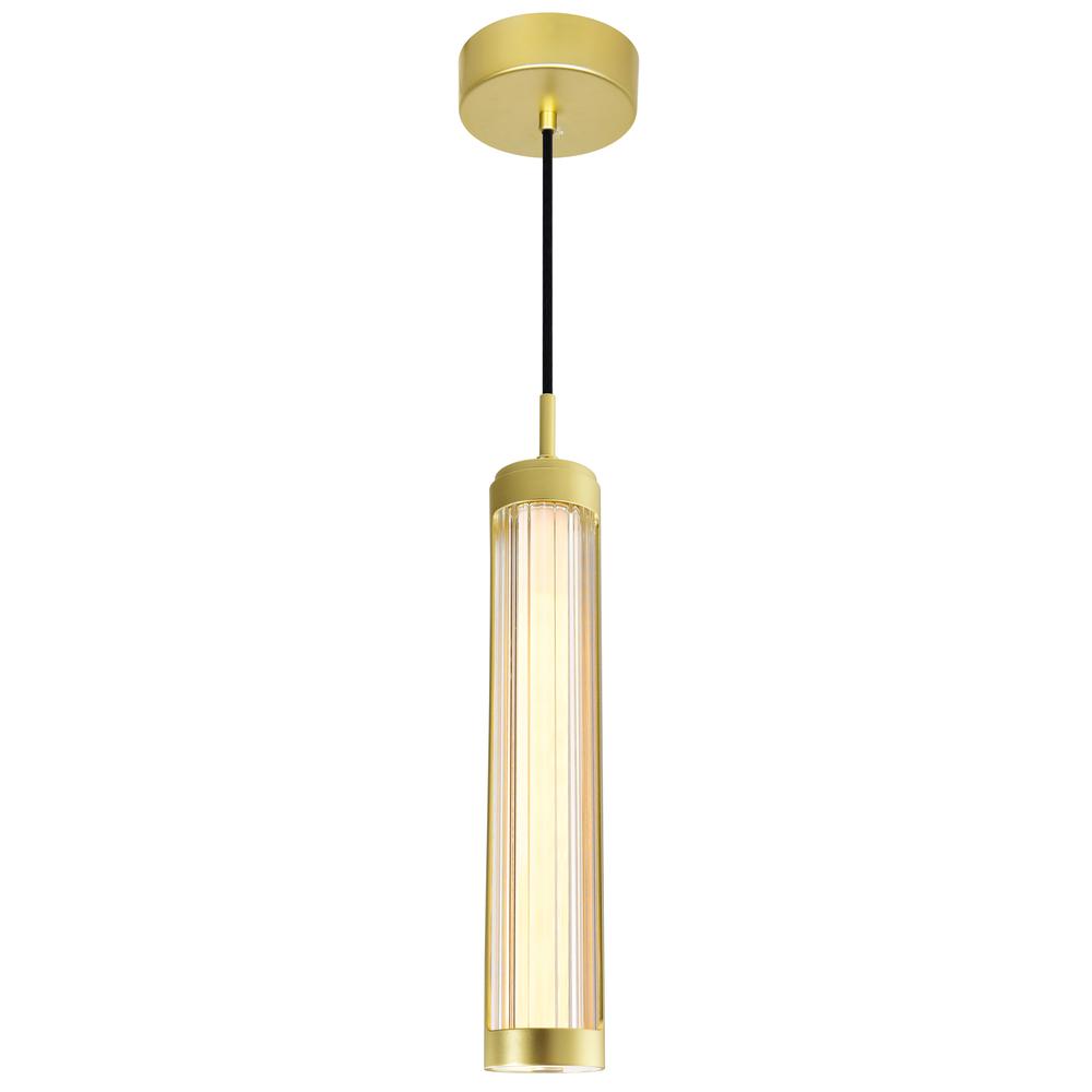 Neva 3 in LED Integrated Satin Gold Pendant. Picture 6