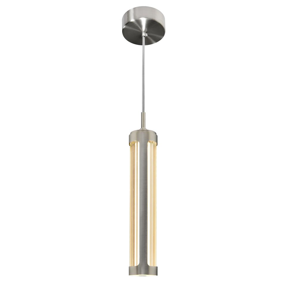 Neva 3 in LED Integrated Satin Nickel Pendant. Picture 1
