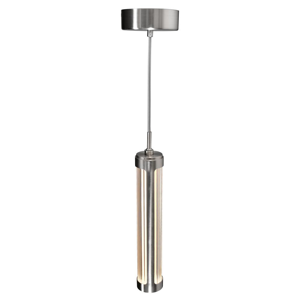 Neva 3 in LED Integrated Satin Nickel Pendant. Picture 2