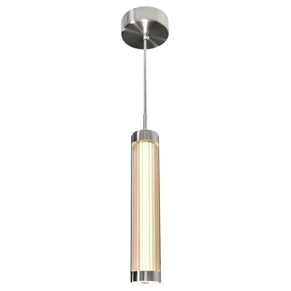 Neva 3 in LED Integrated Satin Nickel Pendant. Picture 3
