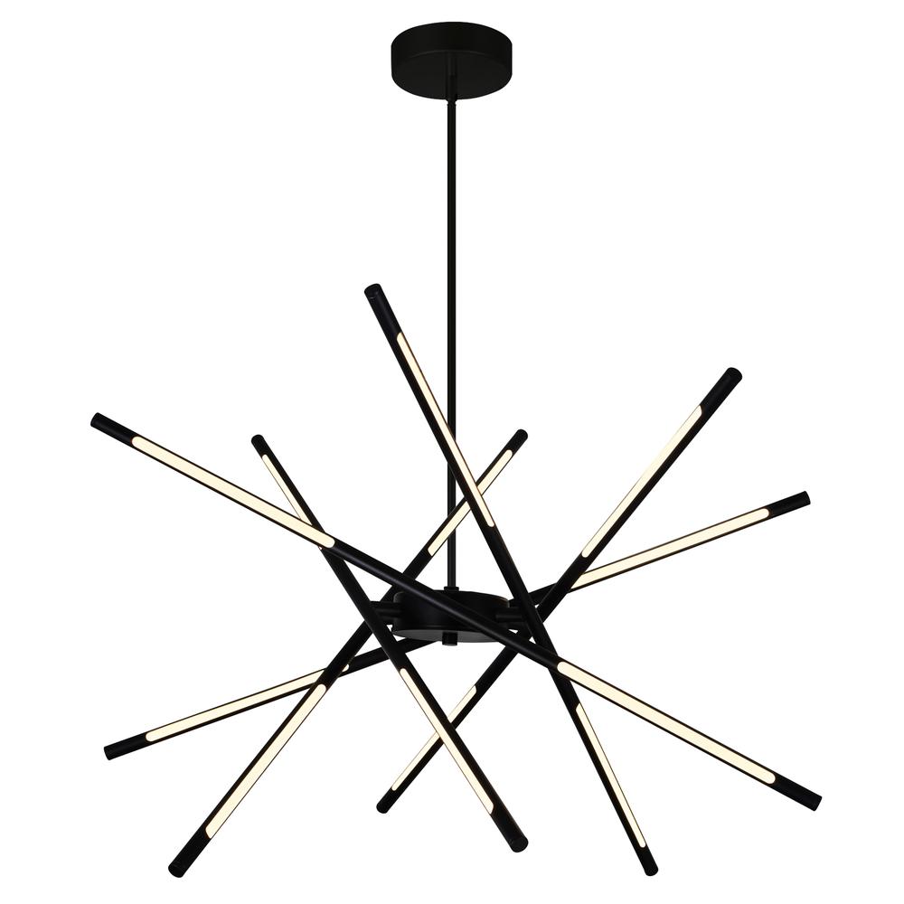 Oskil LED Integrated Chandelier With Black Finish. Picture 1