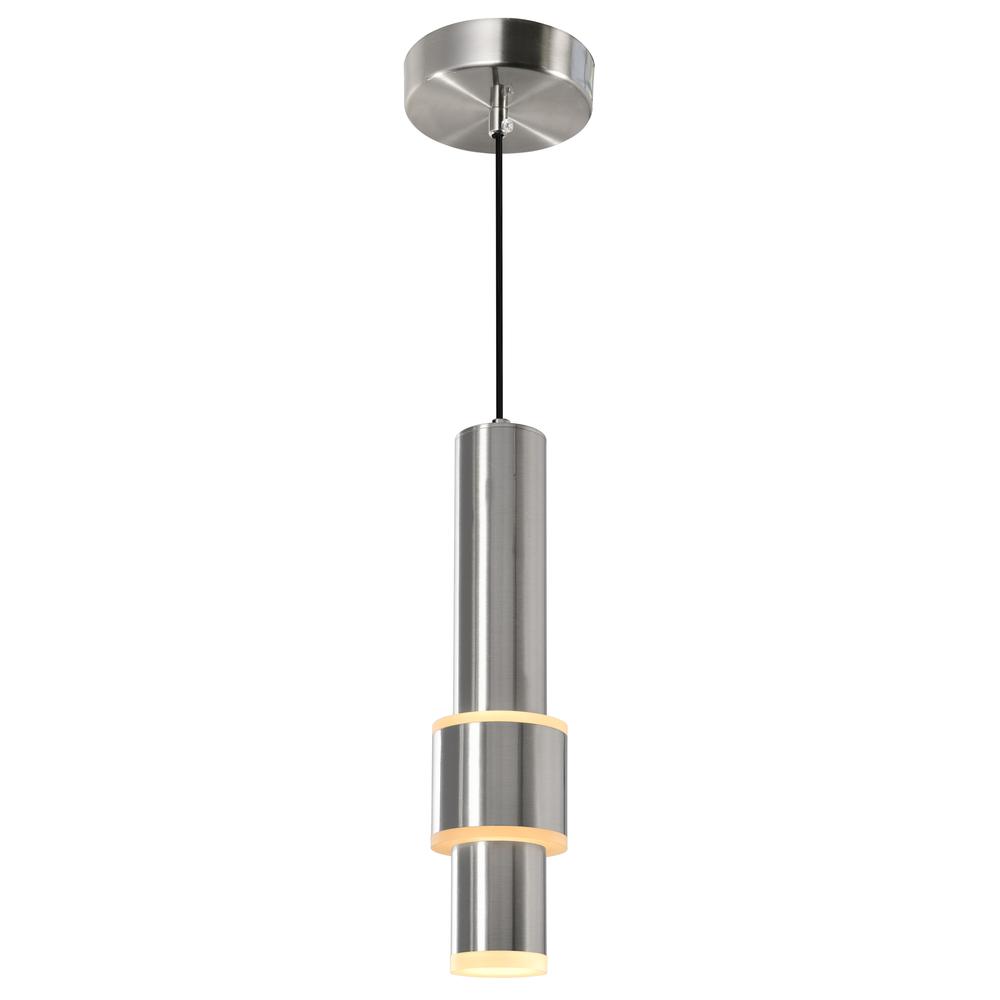 Lena LED Integrated Mini Pendant With Satin Nickel Finish. Picture 1