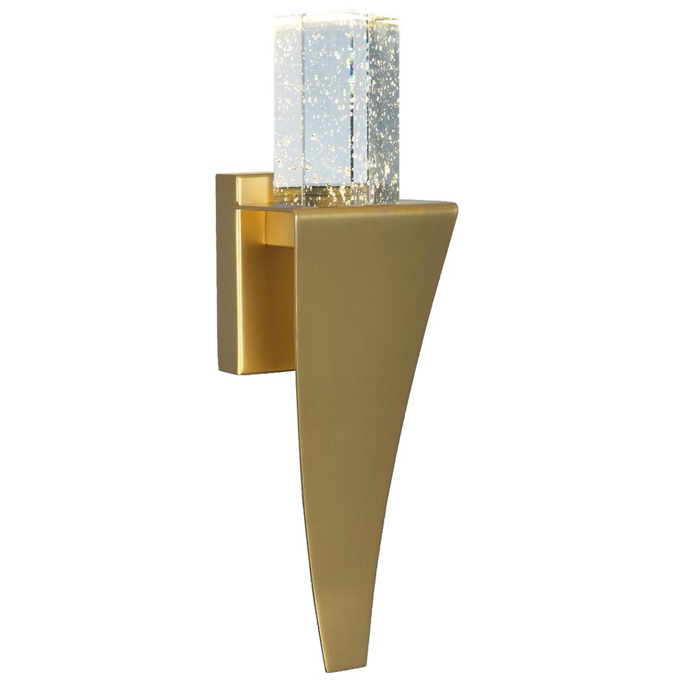 Catania LED Integrated Satin Gold Wall Light. Picture 1
