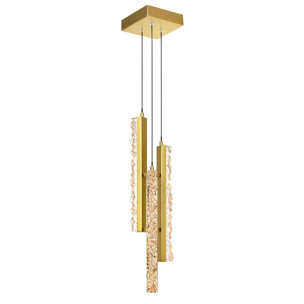 Stagger Integrated LED Brass Mini Pendant. Picture 1