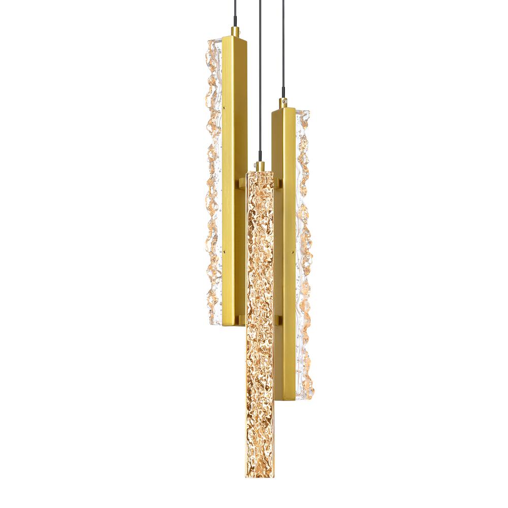 Stagger Integrated LED Brass Mini Pendant. Picture 2