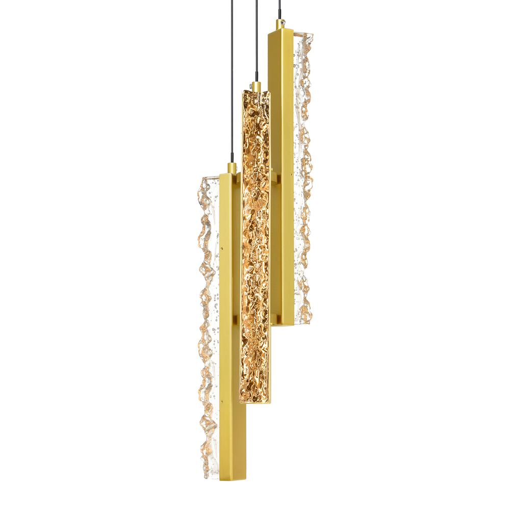 Stagger Integrated LED Brass Mini Pendant. Picture 4