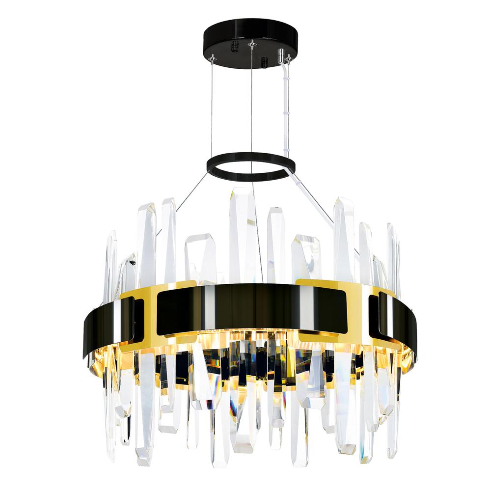Aya LED Integrated Pearl Black Chandelier. Picture 1