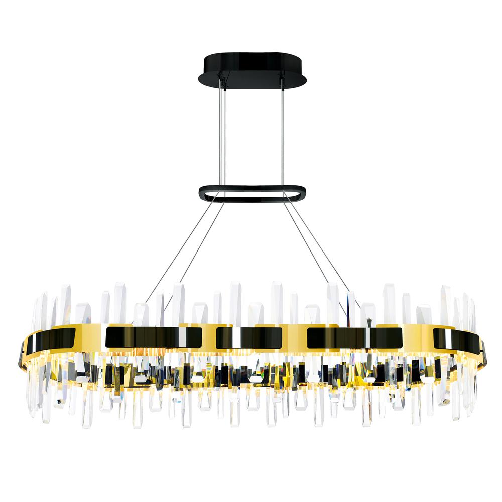 Aya LED Integrated Pearl Black Chandelier. Picture 1