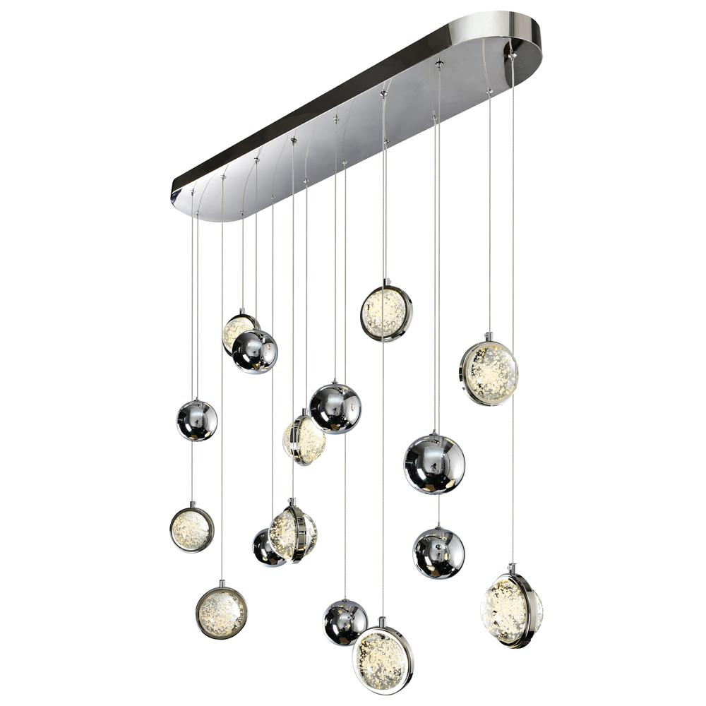 Salvador 40 in LED Integrated Polished Nickel Chandelier. Picture 2