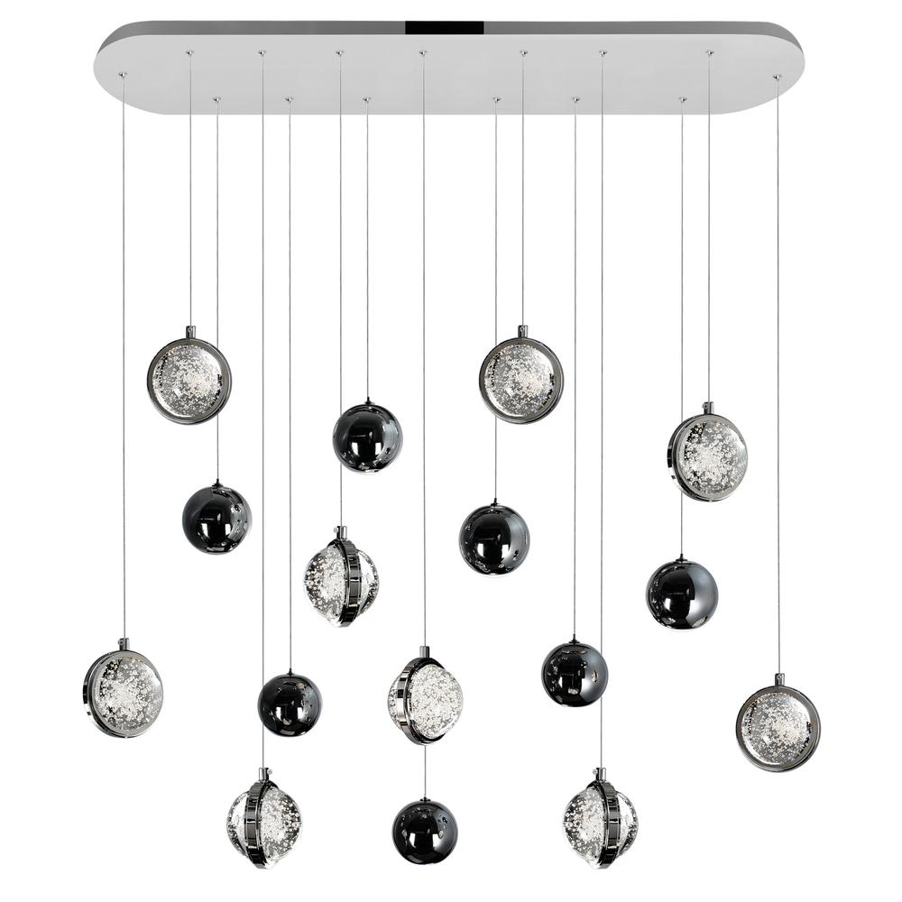 Salvador 40 in LED Integrated Polished Nickel Chandelier. Picture 5