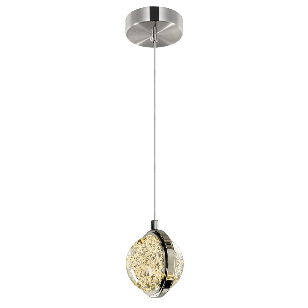 Salvador 4 in LED Integrated Polished Nickel Pendant. Picture 1