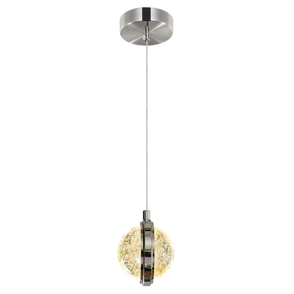 Salvador 4 in LED Integrated Polished Nickel Pendant. Picture 2