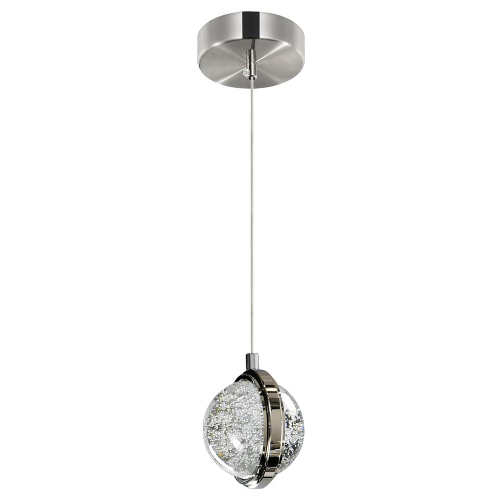 Salvador 4 in LED Integrated Polished Nickel Pendant. Picture 5