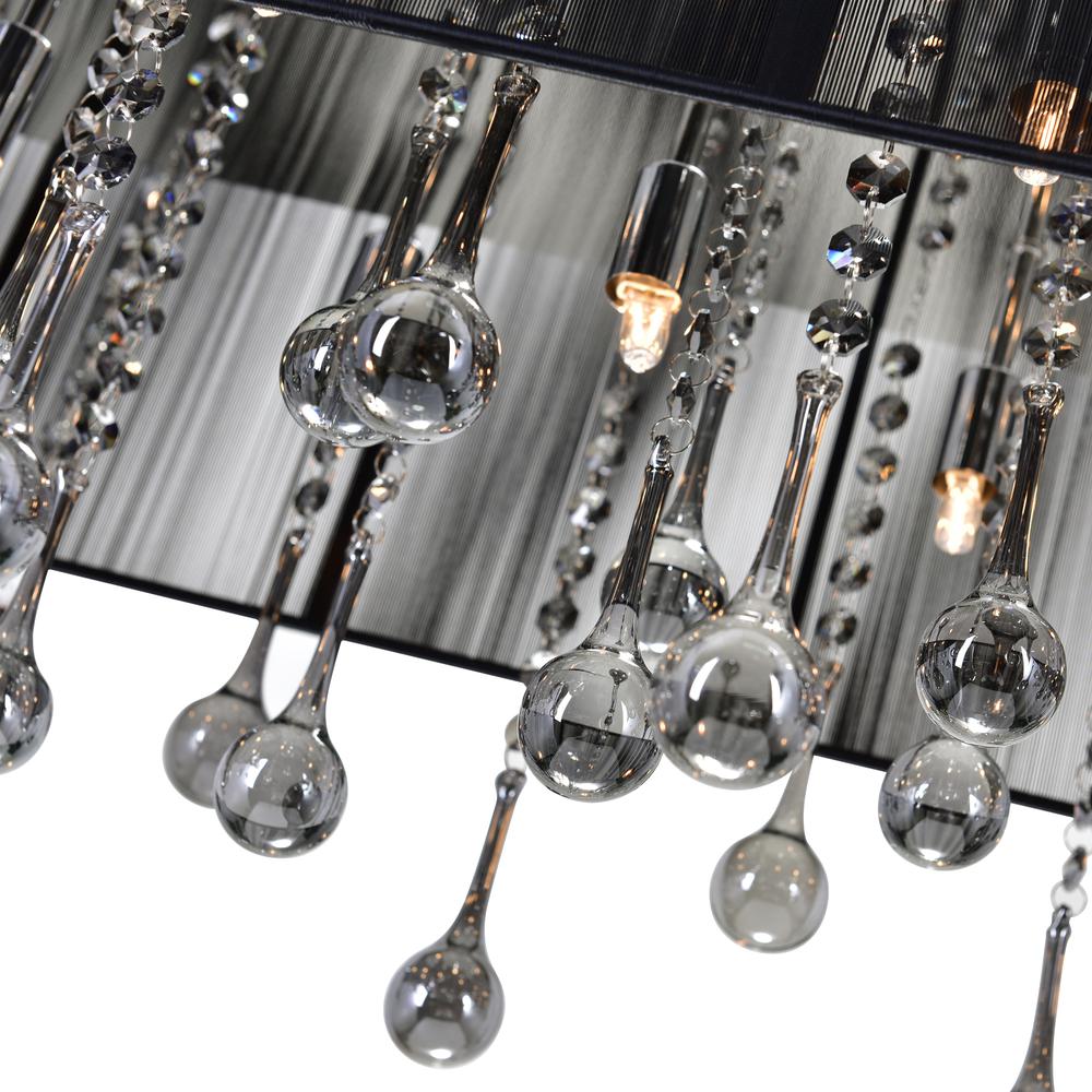 Water Drop 17 Light Drum Shade Chandelier With Chrome Finish. Picture 6