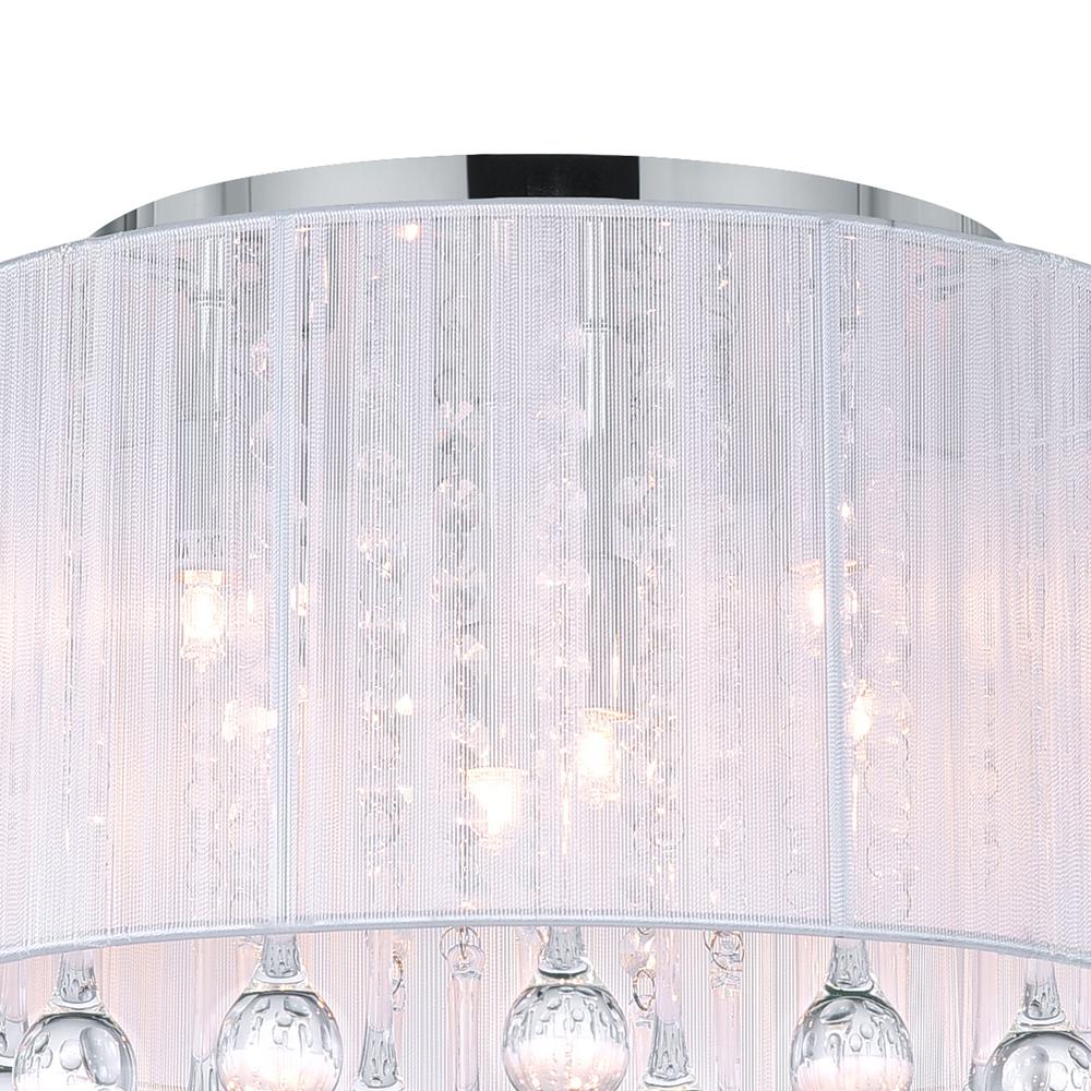 Water Drop 6 Light Drum Shade Flush Mount With Chrome Finish. Picture 5