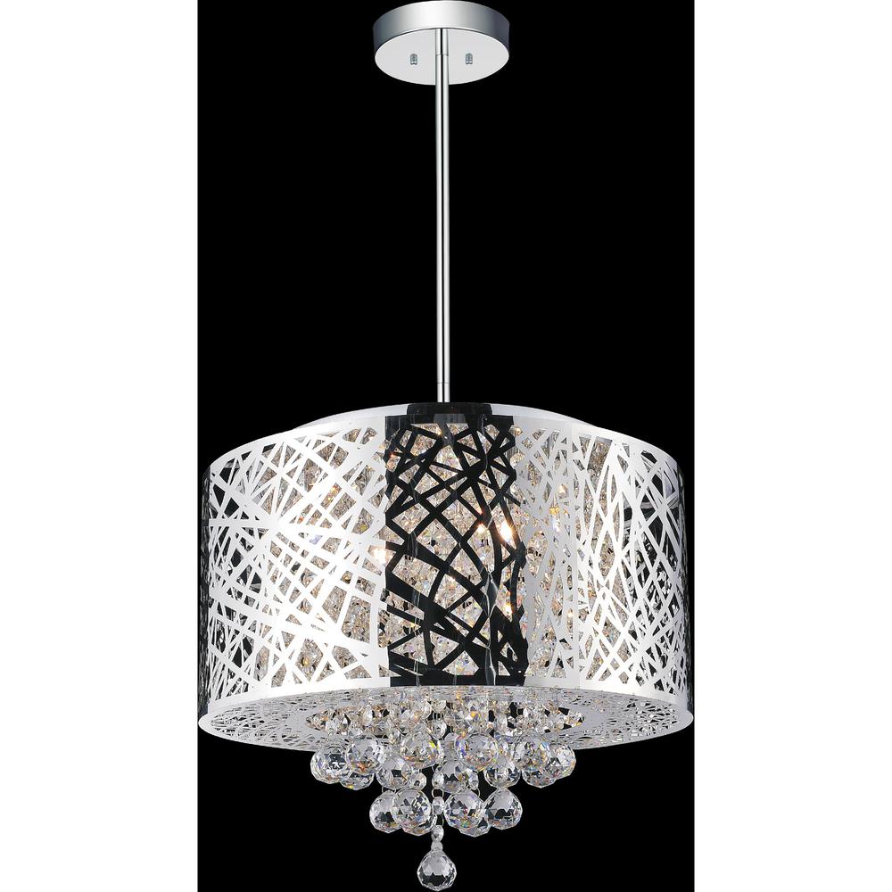 Eternity 6 Light Drum Shade Chandelier With Chrome Finish. Picture 1