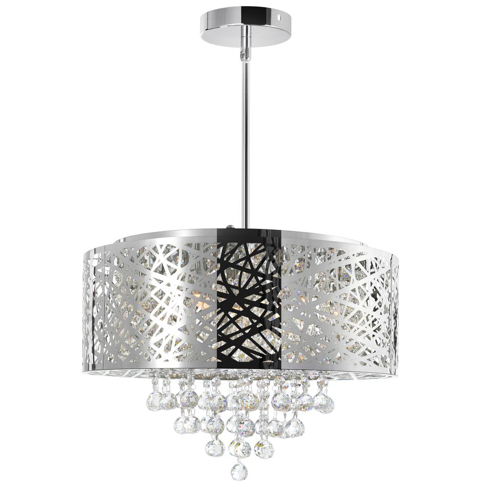 Eternity 9 Light Drum Shade Chandelier With Chrome Finish. Picture 1