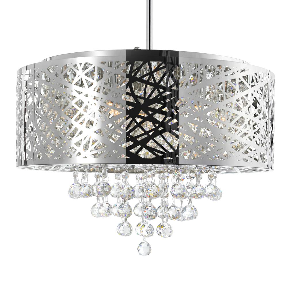 Eternity 9 Light Drum Shade Chandelier With Chrome Finish. Picture 2