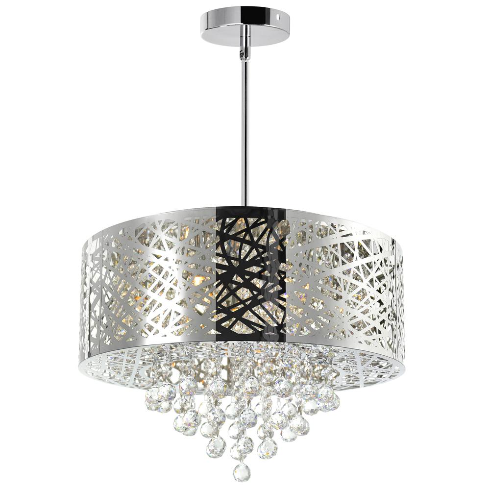 Eternity 9 Light Drum Shade Chandelier With Chrome Finish. Picture 3