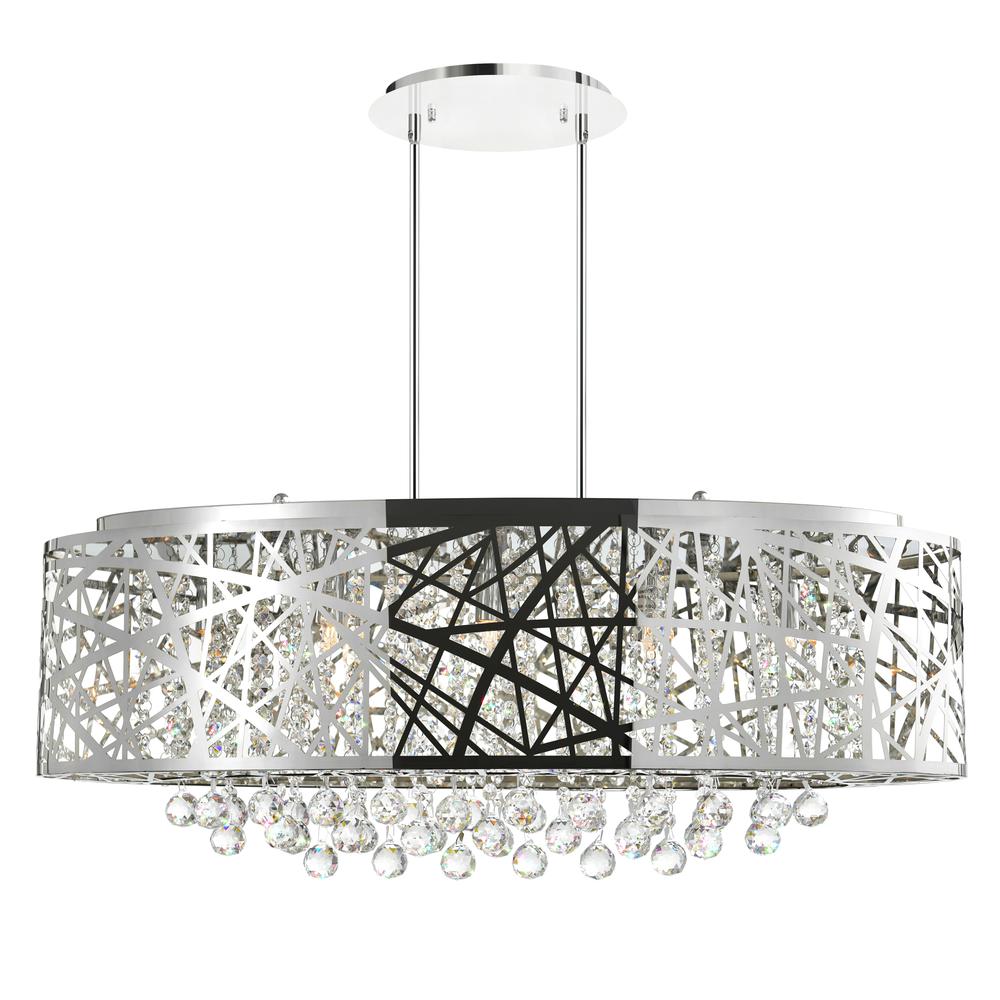 Eternity 8 Light Drum Shade Chandelier With Chrome Finish. Picture 1